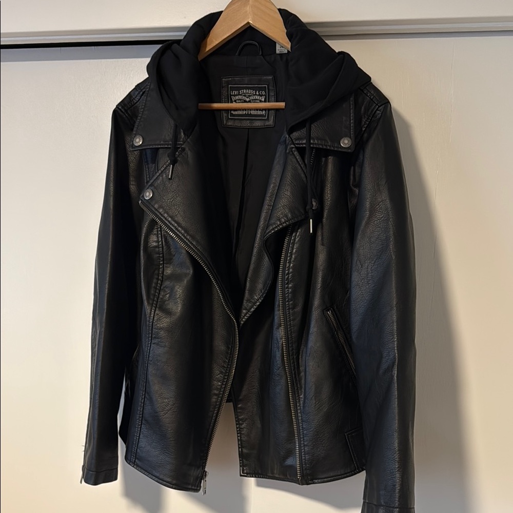 Women’s Levi’s hooded faux leather jacket